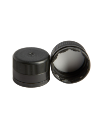 31.5mm Plastic Black Tamper Evident EPE Cap suitable for oil bottles, offering a secure and airtight seal.