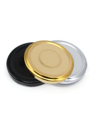 70mm button twist off lids, these lids are perfect for hot filling. available in three colours, gold, silver and black