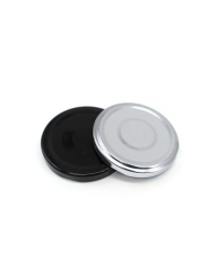 82mm button twist off lids perfect for hot filling jams and preserves. available in black or silver 