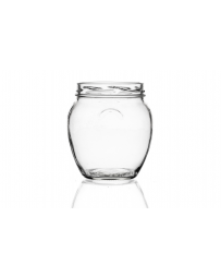 1062ml flint glass Orcio jar with a unique shaped design, ideal for homemade jams, chutneys, chilies, and more, sold without caps.