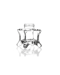 106ml flint glass Oskar jar with a twist-off lid, unique four-legged design, ideal for storing chutney, pickles, homemade jams, and preserves, compatible with a 43mm cap