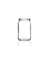 10oz flint Pandora pickle jar with a 63mm twist-off lid, round design ideal for herbs, pickles, jam, chutney, and preserves