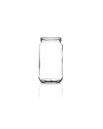 16oz large flint glass pickle jar with a 70mm twist-off lid, round design ideal for herbs, pickles, jam, chutney, and preserves