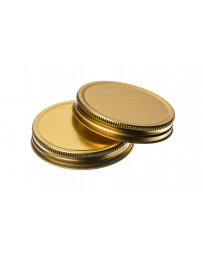 traditional screw honey lids in gold perfect for storing honeys and bee keeping 