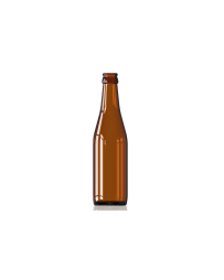 330ml amber Vichy glass beer bottle with a crown cap, ideal for homebrewing ales, lagers, IPAs, bitters, and ciders. Durable and classic design