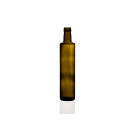 500ml green Dorica glass bottle, round design ideal for oils, sauces, dressings, and beverages. Stylish and functional