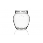 1062ml flint glass Orcio jar with a unique shaped design, ideal for homemade jams, chutneys, chilies, and more, sold without caps.