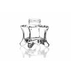 106ml flint glass Oskar jar with a twist-off lid, unique four-legged design, ideal for storing chutney, pickles, homemade jams, and preserves, compatible with a 43mm cap