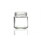 106ml flint glass panelled jar with a twist-off lid, round design ideal for homemade jams, chutneys, pickles, and preserves, compatible with a 53mm cap