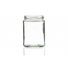 500ml flint coloured round panelled glass jar with a twist-off lid, perfect for preserves, chutney, and jams. Available in low quantities or bulk wholesale