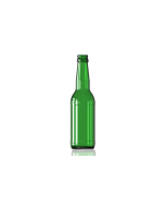 330ml green glass beer bottle with a crown cap, perfect for home brewing and storing beer. Classic design with 330ml capacity