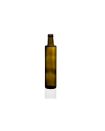 500ml green Dorica glass bottle, round design ideal for oils, sauces, dressings, and beverages. Stylish and functional
