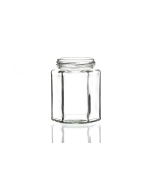 280ml Hexagonal Glass Jar with Twist Off Lid | Wholesale Pallets