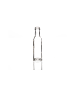 100ml Marasca glass bottle with a 24mm neck and screw lid, square design ideal for oils, dressings, sauces, and beverages. Compact and stylish