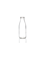 750ml glass milk bottle with a twist-off lid, airtight design perfect for juice, milk, and sauces. Durable and versatile for everyday use