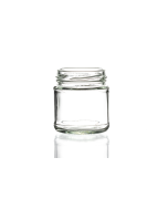 106ml flint glass panelled jar with a twist-off lid, round design ideal for homemade jams, chutneys, pickles, and preserves, compatible with a 53mm cap