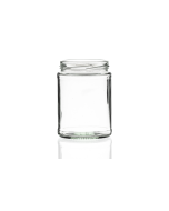 500ml flint coloured round panelled glass jar with a twist-off lid, perfect for preserves, chutney, and jams. Available in low quantities or bulk wholesale