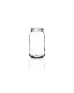 10oz flint glass pickle jar with a 58mm twist-off lid, round design ideal for herbs, pickles, jam, chutney, and preserves