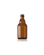 330ml amber glass Steinie beer bottle, also known as a Belgium stubby bottle, perfect for ales, lagers, IPAs, bitters, and ciders. Compact and durable design