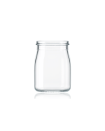 140ml flint glass yogurt pot, round design without a cap, perfect for yogurts, creams, and puddings
