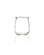 139ml flint glass yogurt pot, round design without a cap, ideal for yogurts, creams, and puddings