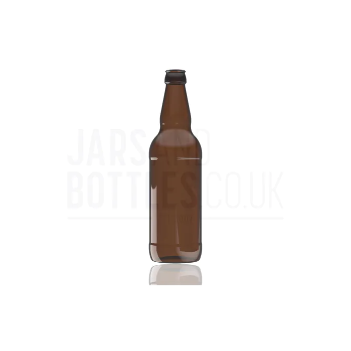 Bouteille De Bière AMBER 500 Ml Avec Couvercle Argenté 26 Mm - Neuf, Verre, Pour Brassage Amateur