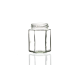 190ml hexagonal glass jar with twist off lid. 