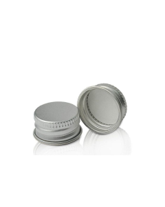 20mm Silver Aluminium Screw Cap (200AE 20/410 Brushed Aluminium Ribbed Screw Cap EPE Lined). Perfect for Spirit bottles and liquids like gin, vodka and whiskey 