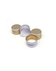 22mm aluminium screw caps perfect for spirit makers. available in gold and silver 