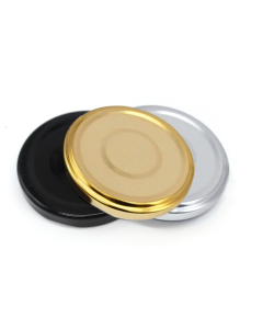 70mm button twist off lids, these lids are perfect for hot filling. available in three colours, gold, silver and black