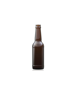 330ml amber glass beer bottle with a crown cap, ideal for home brewing ales, lagers, IPAs, bitters, and ciders. Durable and classic design with a 330ml capacity