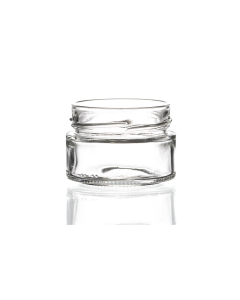 106ml flint glass premium food jar with a 70mm deep lid, round design ideal for herbs, jellies, jams, chutney, and preserves