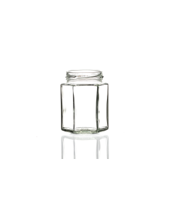 190ml hexagonal glass jar with twist off lid. 