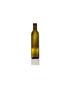 250ml green Marasca glass bottle, square design perfect for oils, sauces, dressings, and beverages. Stylish and versatile