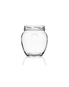 1062ml flint glass Orcio jar with a unique shaped design, ideal for homemade jams, chutneys, chilies, and more, sold without caps.