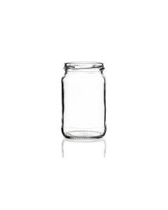 10oz flint Pandora pickle jar with a 63mm twist-off lid, round design ideal for herbs, pickles, jam, chutney, and preserves