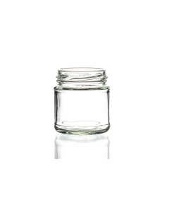 106ml flint glass panelled jar with a twist-off lid, round design ideal for homemade jams, chutneys, pickles, and preserves, compatible with a 53mm cap