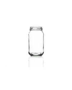 10oz flint glass pickle jar with a 58mm twist-off lid, round design ideal for herbs, pickles, jam, chutney, and preserves
