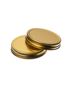 traditional screw honey lids in gold perfect for storing honeys and bee keeping 