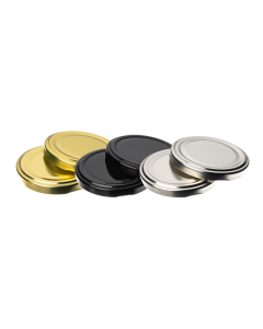 53mm Standard Twist off Lids perfect for homemade jams and preserves. Replacement lids come in three colours Gold, Black or silver. 