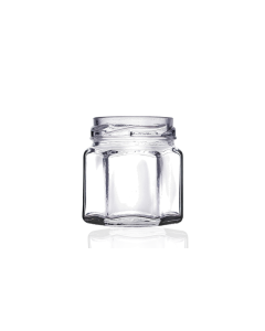 45ml Hexagonal Glass Jar with Twist Off Lid | Versatile Glass Jars with Lids for Honey, Jams, Chutney, Pickling, and Sauces