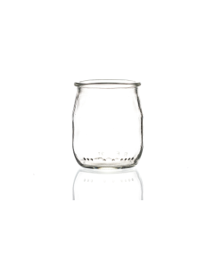 139ml flint glass yogurt pot, round design without a cap, ideal for yogurts, creams, and puddings